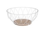 5Five Simply Smart Aufbewahrungskorb Losange, Obstkorb, Dekokorb, Metall, Mdf, Weiß, 28 Cm, 150039B