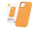 Phone Case For Iphone 15 Plus Baseus Fauxther Series (Orange)