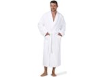 Unisex-Bademantel MÖVE ideal für Sauna & Spa, Hotelbademantel, Morgenmantel Gr. S, weiß (snow), L:125cm in Gr. S, Walkfrottier, Hausmäntel