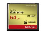 SANDISK Speicherkarte CF Extreme, gold (goldfarben), 64 GB, Speicherkarten