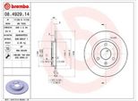 2X Brembo 08.4929.14 Disco Freno Asse Anteriore
