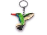 Onwomania Portachiavi In Legno Colibrì Uccello Animale Volante Verde Vertebrato Ciondolo Fascino