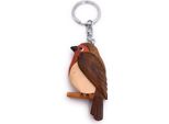 Onwomania Portachiavi In Legno Uccello Cincia Grassa Scricciolo Blu Marrone Allevamento Uccello Canarino Ciondolo Fascino