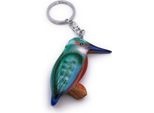 Onwomania Portachiavi In Legno Colibrì Uccello Animale Blu Vertebrato Ciondolo Fascino