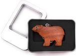 Portachiavi In Legno Orso Polare Orso Bruno Animale Mammifero Predatore Ciondolo In Confezione Regalo