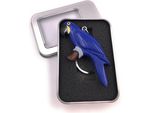 Portachiavi In Legno Pappagallo Uccello Pappagallo Allevamento Uccello Ciondolo Blu In Confezione Regalo