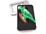 Ciondolo Portachiavi In Legno Pappagallo Pappagallino Verde Parrocchetto Uccello Da Allevamento Canarino Ciondolo In Confezione Regalo