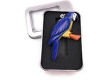 Portachiavi In Legno Pappagallo Cockatiel Blu Pappagallo Uccello Allevamento Cacatua Ciondolo In Confezione Regalo