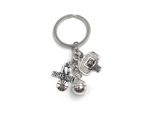 Onwomania Portachiavi Accessori Basket Pallone Metallo Ciondolo Charm