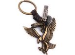 Onwomania Portachiavi Aquila In Pelle Uccello Preda Animale Volante Ciondolo In Metallo Charm