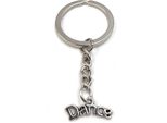 Onwomania Anello Portachiavi Danza Badge Lettering Argento Metallo Ciondolo Fascino