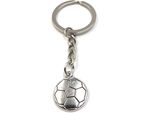 Onwomania Portachiavi Calcio Sport Pallone Piatto Ciondolo In Metallo Argento Charm