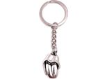 Onwomania Anello Portachiavi Smorfia Grin Argento Metallo Ciondolo Fascino