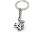 Onwomania Portachiavi Scoiattolo Carino Dolce Animale Argento Metallo Ciondolo Fascino