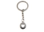 Onwomania Portachiavi Cuore In Cerchio Semplice Ciondolo In Metallo Argento