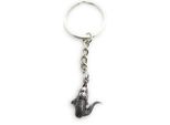 Onwomania Portachiavi Coccodrillo Alligatore Argento Metallo Ciondolo Charm