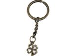 Onwomania Portachiavi Quadrifoglio 4 Foglie Portafortuna Ciondolo In Metallo Bronzo Charm