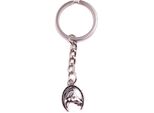 Onwomania Portachiavi Ferro Di Cavallo Cavallo Equitazione Argento Metallo Ciondolo Fascino