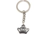 Onwomania Portachiavi Corona Del Re Piccolo Ciondolo In Metallo Argentato 3D