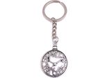 Onwomania Portachiavi Orologio Da Parete Fascino Ciondolo In Metallo Argento