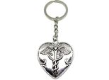 Onwomania Portachiavi Cuore Salute Farmacia Logo Ciondolo In Metallo Argento Charm