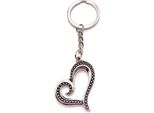 Onwomania Portachiavi Decorato Cuore Amore Argento Metallo Ciondolo Fascino