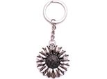 Onwomania Portachiavi Girasole Fiore Fiore Ciondolo In Metallo Argento Charm