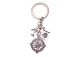 Onwomania Portachiavi Passaporto Viaggio Vacanze Globo Argento Metallo Ciondolo Charm