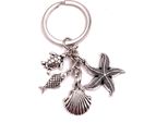 Onwomania Portachiavi Conchiglia Stella Marina Tartaruga Pesce Argento Metallo Ciondolo Charm