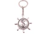 Onwomania Portachiavi Steurrad Ancora Corda Ciondolo In Metallo Argento Fascino