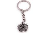 Onwomania Portachiavi Corona Con Cuore Antico Modello Reale Argento Ciondolo Portachiavi
