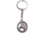 Onwomania Portachiavi Cavallo Equitazione Cerchio Ciondolo In Metallo Argento Charm