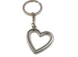 Onwomania Portachiavi Trasparente Cuore Telaio Argento Ciondolo Metallo Fascino