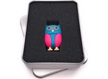 Onwomania Blu Rosa Gufo Uccello Simpatica Chiavetta Usb In Confezione Regalo In Alluminio 128 Gb Usb 3.0