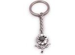 Onwomania Portachiavi Girasole Con Gambo Fiore Fiore Argento Ciondolo Portachiavi