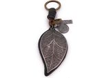 Onwomania Portachiavi Fogliame Albero Pelle Argento Bronzo Ciondolo Portachiavi