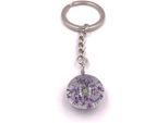 Onwomania Portachiavi Fiori Viola Fiori In Cerchio 3D Look Argento Ciondolo Portachiavi