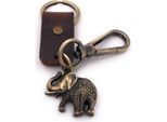 Onwomania Portachiavi Elefante Pachiderma Tronco Animale Bronzo Pelle Ciondolo Portachiavi