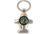 Onwomania Portachiavi Aereo Bussola Aria Argento Metallo Ciondolo Charm