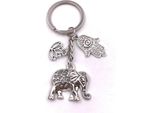 Onwomania Portachiavi Elefante Fiore Di Loto Mano Di Fatima Protettiva Argento Ciondolo Portachiavi