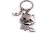 Onwomania Portachiavi Gatto Grande Testa Gatto Domestico Argento Ciondolo Portachiavi