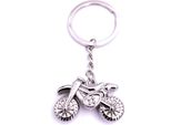 Onwomania Moto Croce Bicicletta Portachiavi Portachiavi Argento Metallo