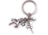 Onwomania Portachiavi Unicorno Fata Stella Cuore Creatura Mitica Fiaba Argento Ciondolo Portachiavi