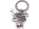 Onwomania Portachiavi Osso Cane Zampa Migliore Amico Amore Mio Cane Argento Ciondolo Portachiavi