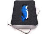 Onwomania Delfino Pesce Oceano Animale In Blu Chiavetta Usb In Confezione Regalo In Alluminio 32 Gb Usb 3.0