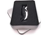 Onwomania Delfino Pesce Oceano Animale Nero Chiavetta Usb In Confezione Regalo In Alluminio 16 Gb Usb 2.0
