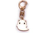 Onwomania Portachiavi Ciondolo Gatto Fantasma Bianco Dolce Oro Portachiavi
