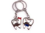 Onwomania Portachiavi Coppia Ciondolo Amore Denti Sorriso Argento Ciondolo Portachiavi