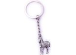Onwomania Zebra Animale A Strisce Portachiavi Portachiavi Argento In Metallo