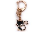 Onwomania Portachiavi Gatto Nero Gatto Domestico Carino Oro Ciondolo Portachiavi